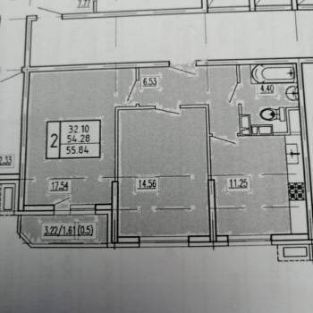 Продается 2-х комнатная квартира, 56 м²