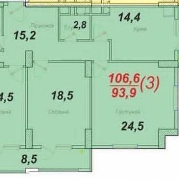 Продается 3-х комнатная квартира, 106,6 м²
