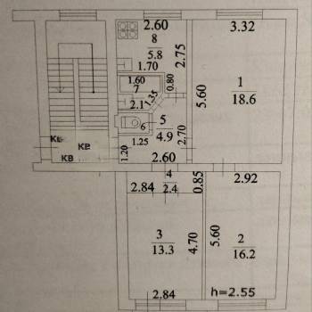 Продается 3-х комнатная квартира, 64,2 м²