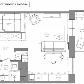 Сдается 1-комнатная квартира, 39 м²