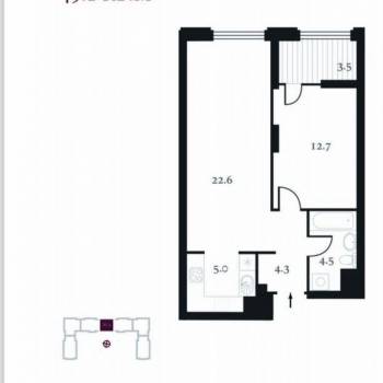 Сдается 2-х комнатная квартира, 49,1 м²