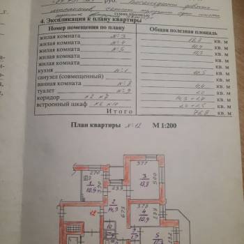 Сдается Многокомнатная квартира, 76,8 м²