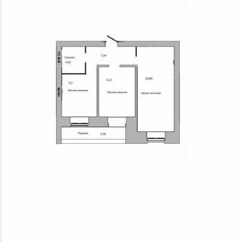 Продается 3-х комнатная квартира, 54,8 м²