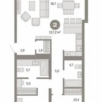 Продается 3-х комнатная квартира, 117,2 м²