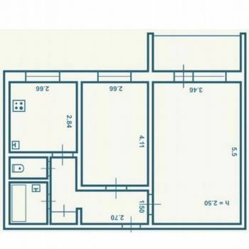 Сдается 2-х комнатная квартира, 42 м²