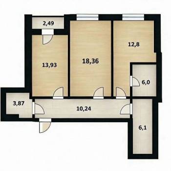 Продается 3-х комнатная квартира, 71,3 м²