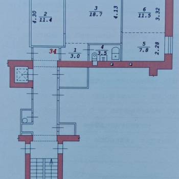 Продается 2-х комнатная квартира, 55,9 м²