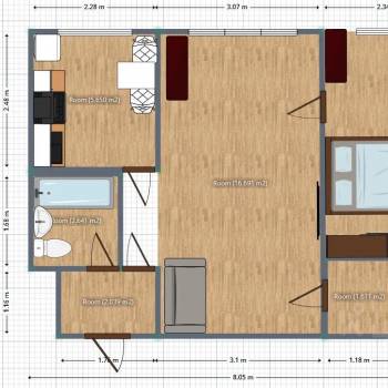 Сдается 2-х комнатная квартира, 42 м²