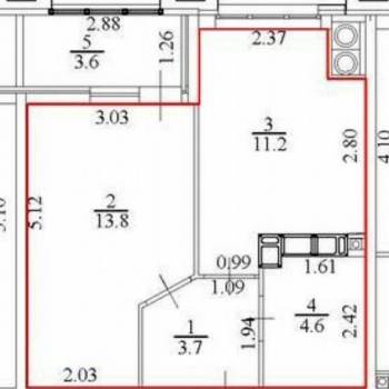 Продается 1-комнатная квартира, 37 м²