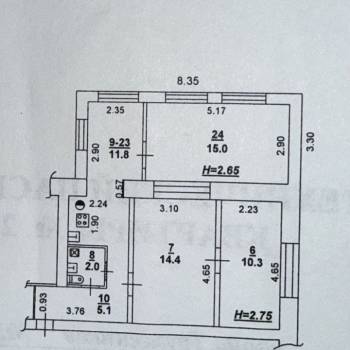 Продается 3-х комнатная квартира, 58,6 м²