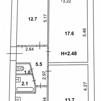 Продается 3-х комнатная квартира, 59,4 м²