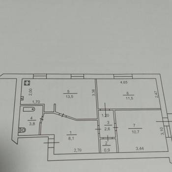 Продается 3-х комнатная квартира, 51,1 м²