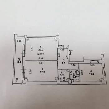 Продается 2-х комнатная квартира, 60,7 м²