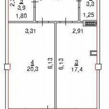 Продается 1-комнатная квартира, 66 м²