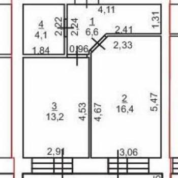 Продается 1-комнатная квартира, 46 м²