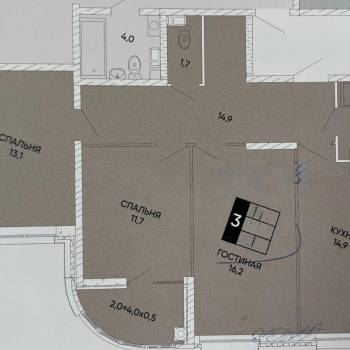 Продается 3-х комнатная квартира, 82,8 м²
