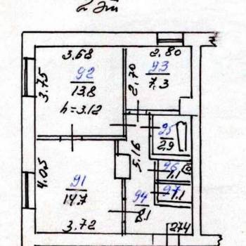 Продается 2-х комнатная квартира, 49 м²