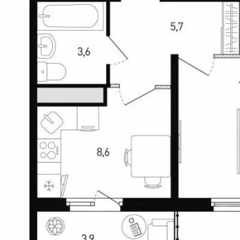 Продается 1-комнатная квартира, 35,1 м²