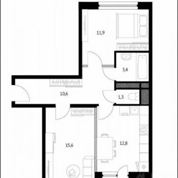 Продается 2-х комнатная квартира, 57 м²