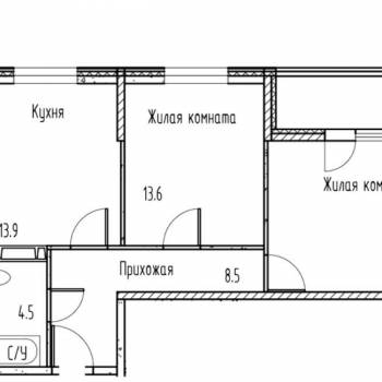 Продается 2-х комнатная квартира, 55 м²