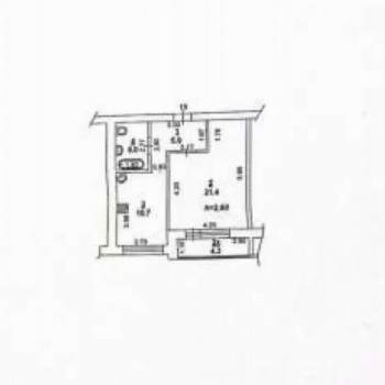 Продается 1-комнатная квартира, 45,2 м²