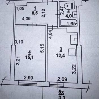 Продается 1-комнатная квартира, 41 м²