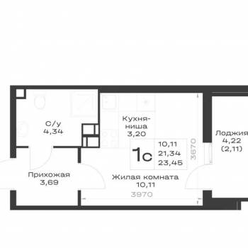 Продается 1-комнатная квартира, 23,5 м²