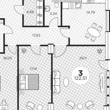 Продается 3-х комнатная квартира, 122,3 м²