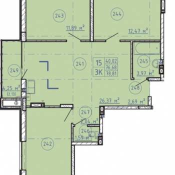 Продается 3-х комнатная квартира, 75,4 м²
