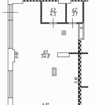 Сдается Нежилое помещение, 62,4 м²
