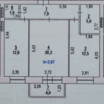 Продается 2-х комнатная квартира, 62 м²