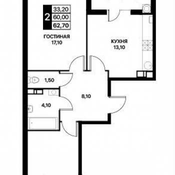 Продается 2-х комнатная квартира, 65 м²