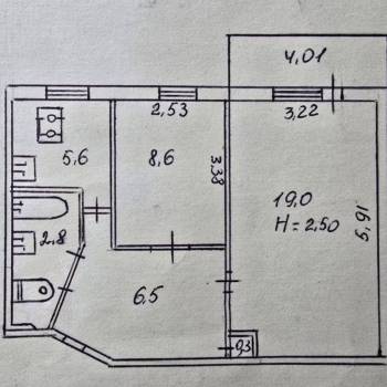 Сдается 2-х комнатная квартира, 42,8 м²
