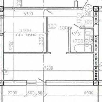 Продается 1-комнатная квартира, 52,1 м²