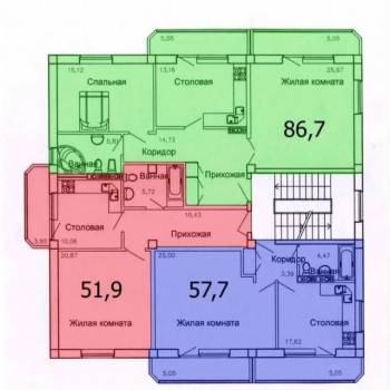 Продается 2-х комнатная квартира, 87 м²