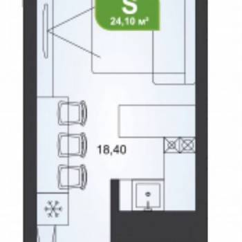 Продается 1-комнатная квартира, 24,4 м²