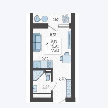 Продается 1-комнатная квартира, 17 м²