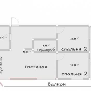Сдается 2-х комнатная квартира, 66 м²