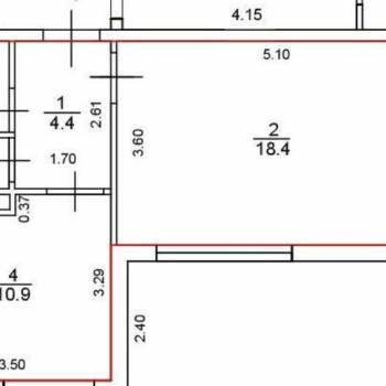 Продается 1-комнатная квартира, 41,2 м²