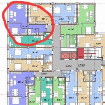 Продается 1-комнатная квартира, 55,2 м²