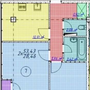 Сдается 1-комнатная квартира, 53 м²