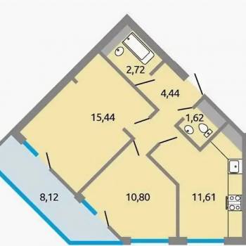 Сдается 2-х комнатная квартира, 46,7 м²