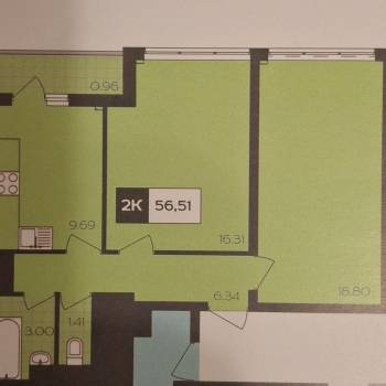 Продается 2-х комнатная квартира, 56 м²