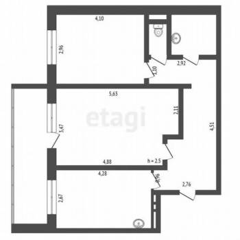 Продается 2-х комнатная квартира, 52 м²