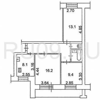 Продается 3-х комнатная квартира, 61 м²