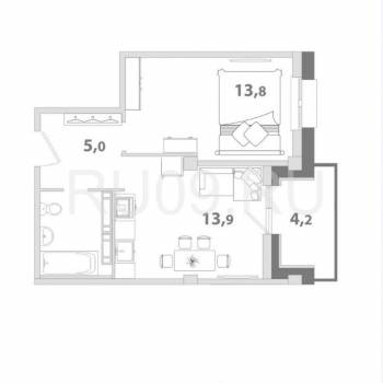 Сдается 2-х комнатная квартира, 39 м²