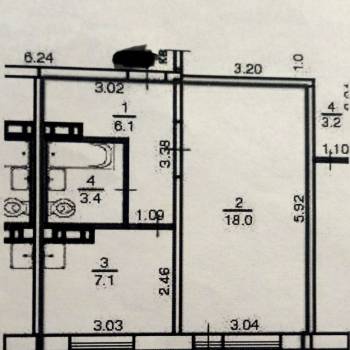 Продается 1-комнатная квартира, 34,6 м²