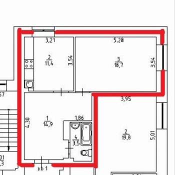 Продается 1-комнатная квартира, 48,5 м²