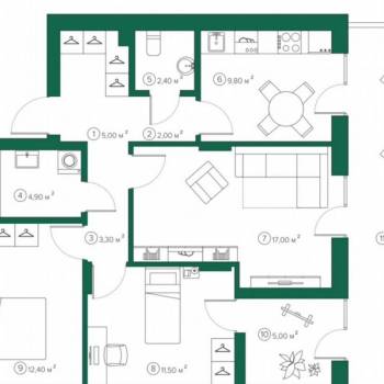 Продается 3-х комнатная квартира, 68,3 м²