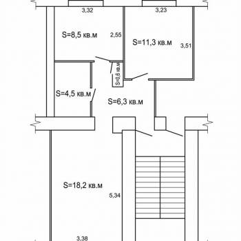 Продается 2-х комнатная квартира, 52,4 м²